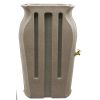 Grey Sand Stone 50-Gallon Plastic Urn Rain Barrel with Planter Top