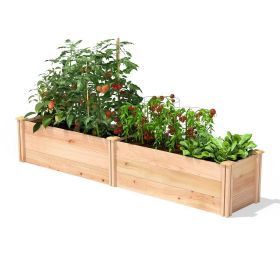 16 in x 96 in Sturdy Farm House Narrow Cedar Wood Raised Garden Bed - Made in USA