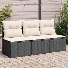 Garden Sofa Black, Cream White