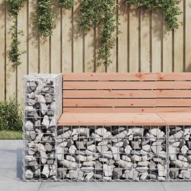 Patio Bench Gabion Design 36.2"x28"x25.8" Solid Wood Douglas