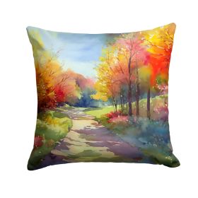 North Carolina Dogwoods in Watercolor Throw Pillow Machine Washable, Indoor Outdoor Decorative Pillow for Couch, Bed or Patio, 18Hx18W