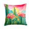Arizona Saguaro Cactus Blossom in Watercolor Throw Pillow Machine Washable, Indoor Outdoor Decorative Pillow for Couch, Bed or Patio, 18Hx18W