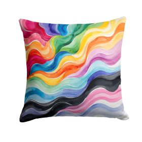 Progress Pride Waves of Unity Throw Pillow Machine Washable, Indoor Outdoor Decorative Pillow for Couch, Bed or Patio, 18Hx18W