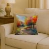 North Carolina Dogwoods in Watercolor Throw Pillow Machine Washable, Indoor Outdoor Decorative Pillow for Couch, Bed or Patio, 18Hx18W