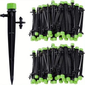 20pcs/50pcs Drip Emitters Perfect For 4/7mm Tube PE Pipe; 8 Holes; Adjustable 360 Degree Water Flow Irrigation Drippers On Stake For Flower Bed; (Color: Green, Quantity: 50pcs)