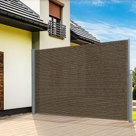 Retractable Side Awning - Folding Patio Privacy Screen | Waterproof & UV-Resistant Outdoor Shade Divider for Patio, Garden, Balcony & Commercial (Color: Brown, size: 71X118)