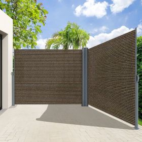Retractable Side Awning - Folding Patio Privacy Screen | Waterproof & UV-Resistant Outdoor Shade Divider for Patio, Garden, Balcony & Commercial (Color: Brown, size: 71X236)